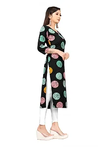 Attractive Black Printed Crepe Straight Kurta For Women-thumb2