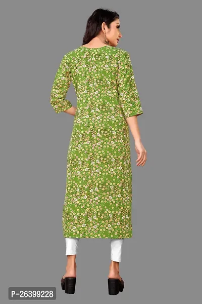 Attractive Multicoloured Printed Crepe Straight Kurta For Women-thumb2