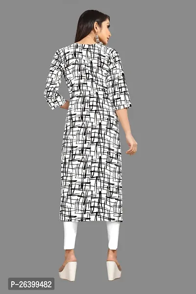 Attractive Multicoloured Printed Crepe Straight Kurta For Women-thumb2