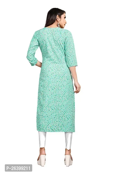 Attractive Green Printed Crepe Straight Kurta For Women-thumb2