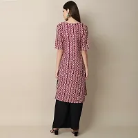 Attractive Purple Printed Crepe Straight Kurta For Women-thumb1