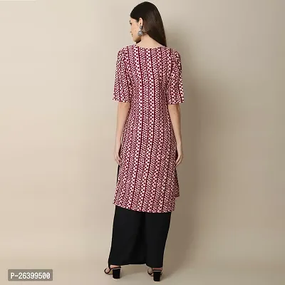 Attractive Purple Printed Crepe Straight Kurta For Women-thumb2