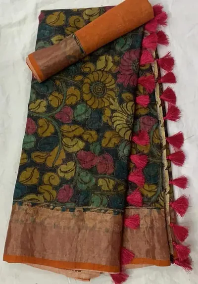 Fancy Silk Saree With Blouse Piece For Women