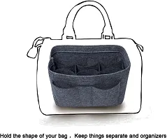 GREENSHEEP Women Felt Purse Organizer Insert for Ladies Handbag, Tote, Hobo Bag Storage Purse Divider, Multiple Storage Compartment - Dark Grey(8.85x4.5x5.5) inch (Small)-thumb4