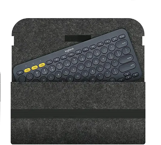 GREENSHEEP Felt Keyboard Sleeve For Logitech K380 Bluetooth Multi-Device Wireless Keyboard,Travel Sleeve Bag Case For Office-Dark Grey (Keyboard Not Included)Laptops