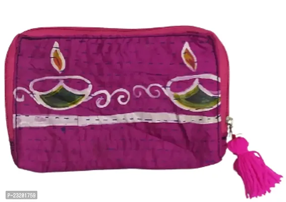 Stylish Multicoloured Silk Printed Clutches For Women-thumb0