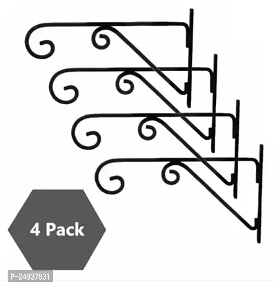Metal Universal Wall Mounted Planter Stand ,Bracket Hanging, Plant Container Set (Pack of 4, Metal)-thumb0