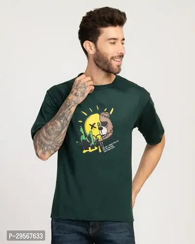 Stylish Cotton Blend T-shirt For Men-thumb0