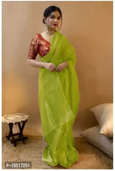 Stylish Fancy Designer Organza Saree With Blouse Piece For Women