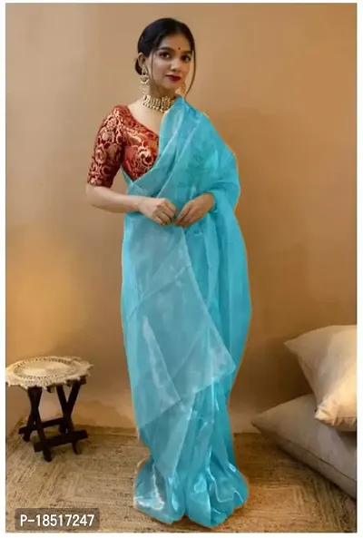 Stylish Fancy Designer Organza Saree With Blouse Piece For Women