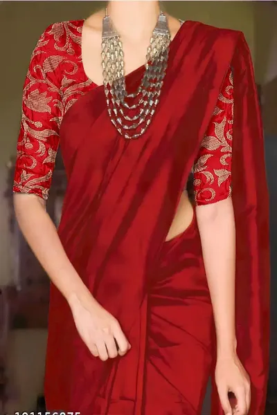 Beautiful Chiffon Festive Wear Embroidered Saree with Blouse Piece
