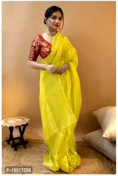 Stylish Fancy Designer Organza Saree With Blouse Piece For Women