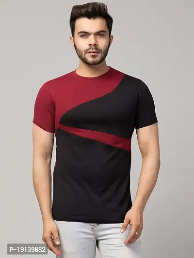 Stich Vastra Men Good Looking Multi Colour Round Neck T-Shirt-thumb3