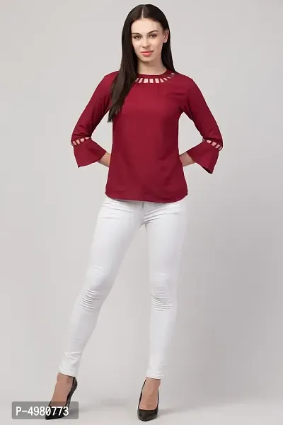 3/4 Sleeve Round Neck Women Top-thumb3