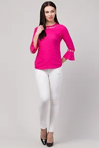 3/4 Sleeve Round Neck Women Top-thumb2