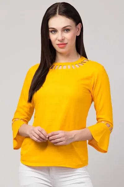 Rayon Regular Length Tops For Women