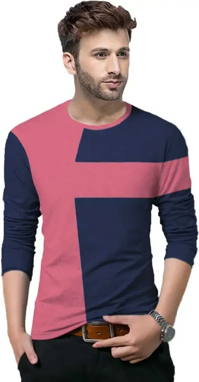 Stylish Cotton Solid Full Sleeves Round Neck T-shirt For Men