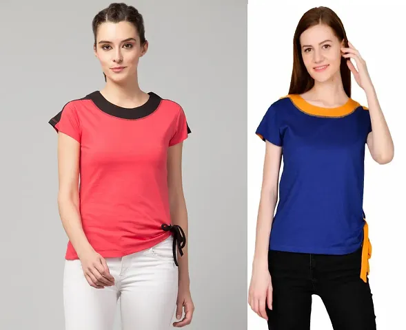 Solid Color Combo Women Top