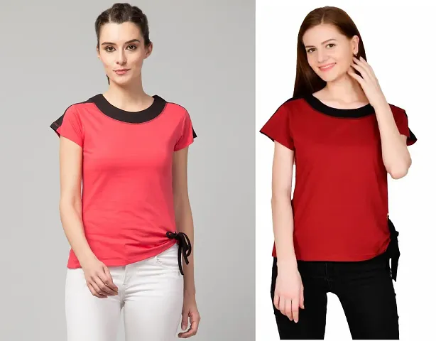 Solid Color Combo Women Top