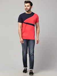 Men's Multicoloured Cotton Colourblocked T-Shirt-thumb2