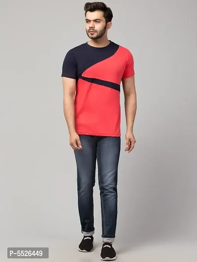 Men's Multicoloured Cotton Colourblocked T-Shirt-thumb3