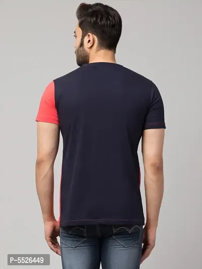 Men's Multicoloured Cotton Colourblocked T-Shirt-thumb2