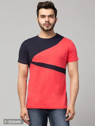 Men's Multicoloured Cotton Colourblocked T-Shirt-thumb0