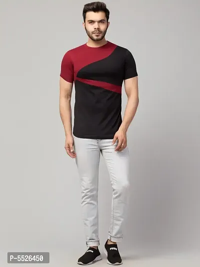 Men's Multicoloured Cotton Colourblocked T-Shirt-thumb3