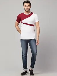 Men's Multicoloured Cotton Colourblocked T-Shirt-thumb2