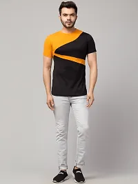 Men's Multicoloured Cotton Colourblocked T-Shirt-thumb2