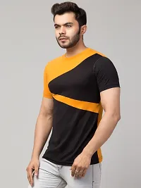 Men's Multicoloured Cotton Colourblocked T-Shirt-thumb3