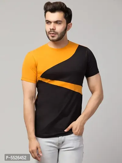 Men's Multicoloured Cotton Colourblocked T-Shirt