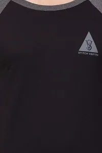 STITCH VASTRA Full Sleeve Raglan Sleeve Black Color Men's T-Shirt-thumb4