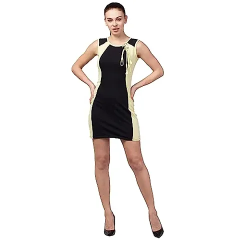 STITCH VASTRA Slim Fit Sleeveless Abouve Knee Length Women Dress