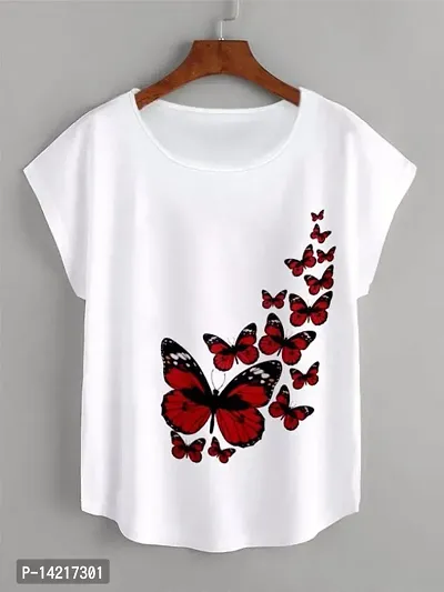 Polyester Half Sleeve Round Neck Printed Women Tshirt-thumb0