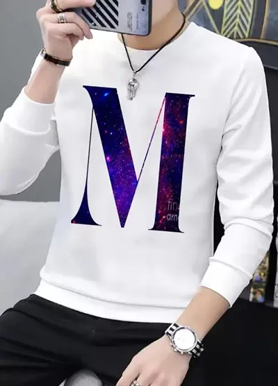 Polyester Round Neck White Tees for Men