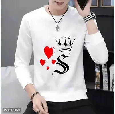 Polyester Round Neck Full Sleeve Casual Men tshirt