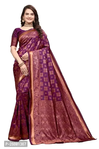 Fancy Cotton Blend Saree with Blouse Piece For Women