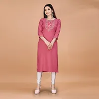 Embroderied Latest neck Design JacquardFabricated Kurti-thumb2