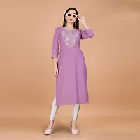 Embroderied Latest neck Design Jacquard Fabricated Kurti-thumb3