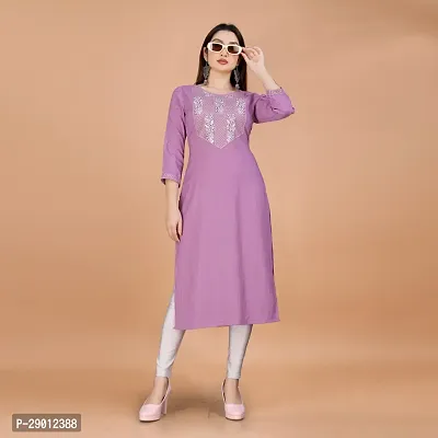 Embroderied Latest neck Design Jacquard Fabricated Kurti-thumb4