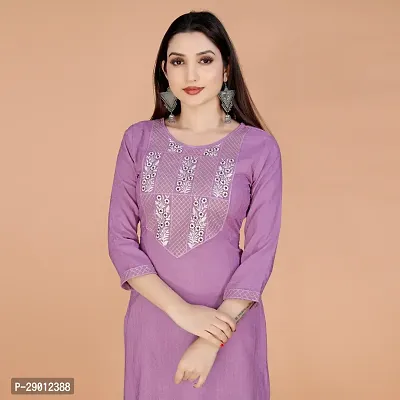 Embroderied Latest neck Design Jacquard Fabricated Kurti-thumb2