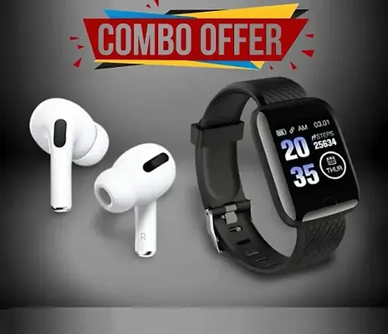 Modern Unisex Smart Watch with Earbuds