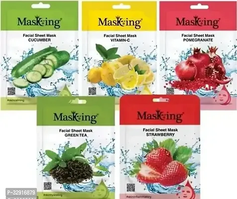 Beauty Facial Sheet Mask for Skin Combo Pack of 5 (100 Ml)-thumb0