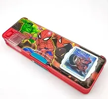 Spider Man Magnetic Pencil Box With Combo 5 Items 1 Pen 1 Pencil 1 Pop 1 Eraser 1 Key Chain (Pack of 6)-thumb1