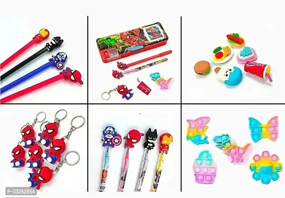 Spider Man Magnetic Pencil Box With Combo 5 Items 1 Pen 1 Pencil 1 Pop 1 Eraser 1 Key Chain (Pack of 6)-thumb3