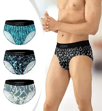 Stylish Multicoloured Cotton Printed Brief For Men Combo of 3-thumb1