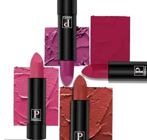 PERPAA? Creamy Matte Bullet Lipstick Long Lasting, Hydrating & Lightweight Lipstick One Swipe Smooth Finish with Waterproof & Smudgeproof Formula