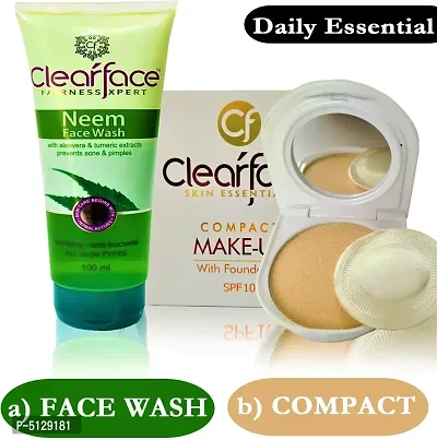 Compact Face Powder With Neem Face Wash / Make-Up Combo