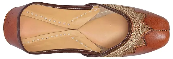 RYAG Leather Ethnic Mojari/Jutti for Womens and Girls (Numeric_5) Brown-thumb1